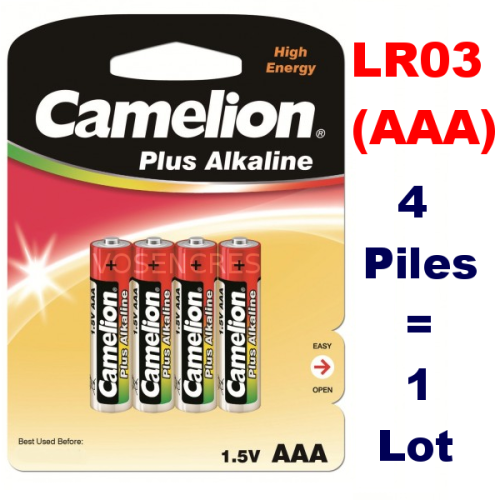Blister de 4 piles Alcaline Plus AAA LR03