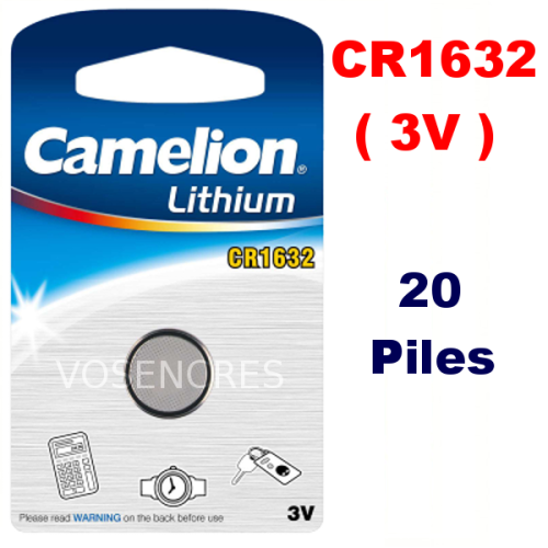 Blister de 20 Piles Lithium CR1632 DL1632 3V