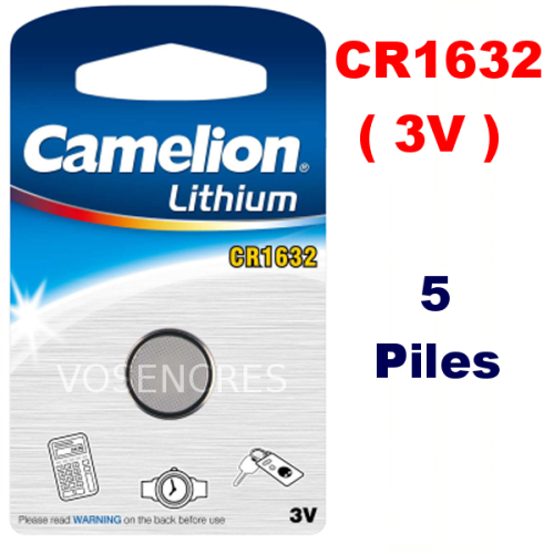 Blister de 5 Piles Lithium CR1632 DL1632 3V