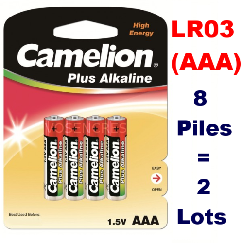 Blister de 8 piles Alcaline Plus AAA LR03