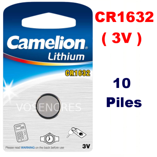 Blister de 10 Piles Lithium CR1632 DL1632 3V