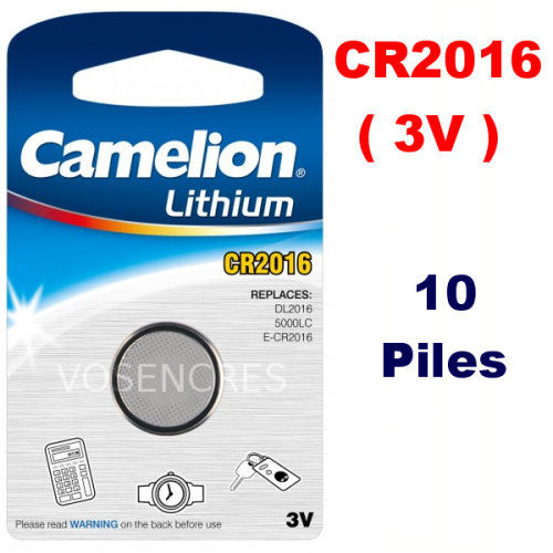 Blister de 10 Piles Lithium CR2016 DL2016 3V