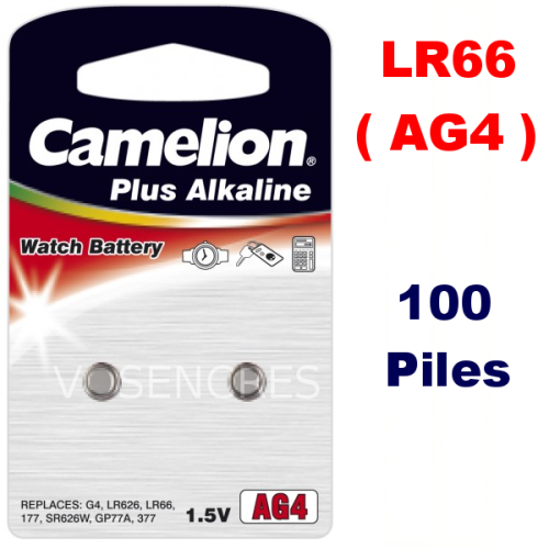 Blister de 100 Piles Alcaline AG4 LR66 1,5V