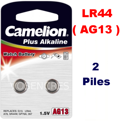 Blister de 2 Piles Alcaline AG13 LR44 1,5V
