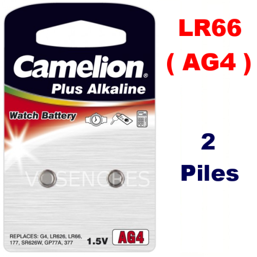 Blister de 2 Piles Alcaline AG4 LR66 1,5V